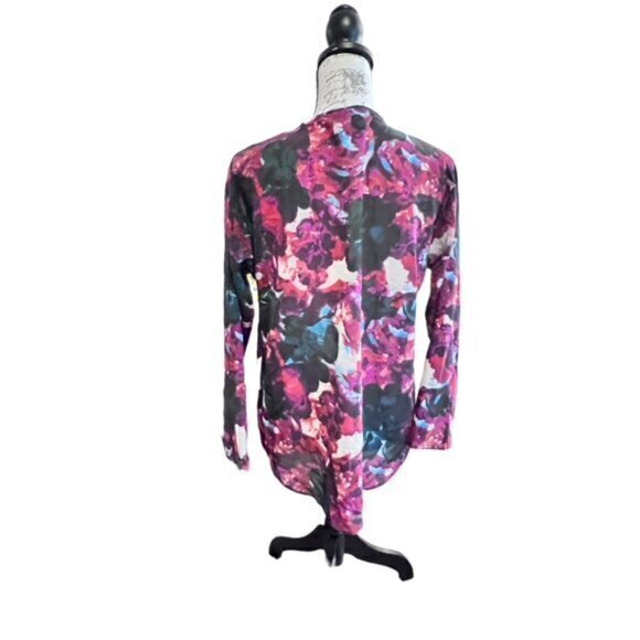 Simply Vera Vera Wang Blouse Womens PL Long Sleeve V Neck Tunic Sheer Chiffon - Picture 5 of 12